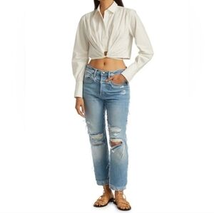 Frame Denim Layered‎ Look Distressed Jeans